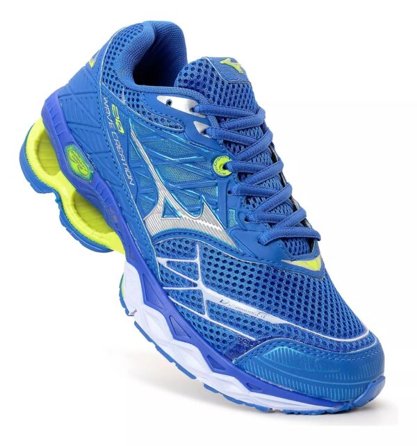 Tênis Mizuno Wave Creation 20 Azul/Limão